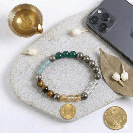 Dhan Yog Sapta-Ratna Bracelet | Astrological & Vedic Focused | Prosperity & Wealth Focused | Money Magnet Bracelet