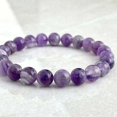 💜 The Man Herbs – Purple Natural Amethyst Bracelet (Unisex) 💜