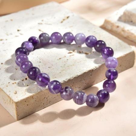 💜 The Man Herbs – Purple Natural Amethyst Bracelet (Unisex) 💜