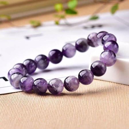 💜 The Man Herbs – Purple Natural Amethyst Bracelet (Unisex) 💜