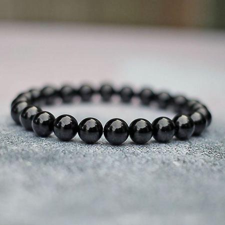 🛡️ Original Black Natural Tourmaline Bracelet (Unisex, 8mm) | Lab Certified🛡️
