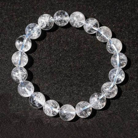 ✨ The Man Herbs – Transparent Natural Clear Quartz (Spatik) Bracelet (Unisex, 8mm) ✨