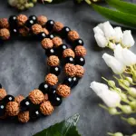 Natural 5 Mukhi Rudraksha Bracelet with Black Onyx 8mm – Unisex Nepal Rudraksha | Love, Wealth & Health Attractor | 100% Authentic + Lab Certified 🔱